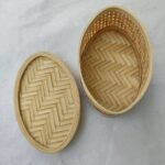 Natural bamboo colour Bamboo Handcrafted Cylindrical Box