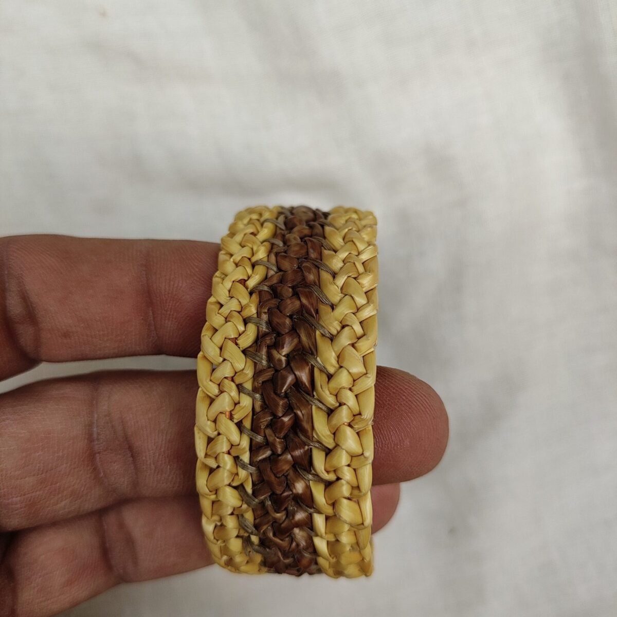 Organic Grass hand bracelet (golden brown colour) - Image 1