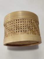 Natural bamboo colour Bamboo Handcrafted Cylindrical Box 4" Dia. x 3" Height - Image 2