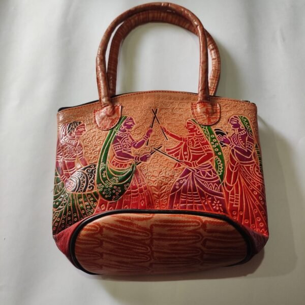 Leather Handicraft Pure Leather Printed Handbag