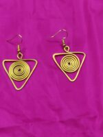 Brass Metal Handicraft Earrings (Triangle) Round - Image 2