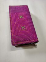 Kantha stitch purse double zipper for Women