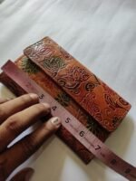 Hand Work Leather wallet flower print - Image 5