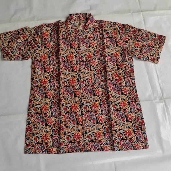 Cotton printed Men Half sleeve shirts (red Kalamkari printed)