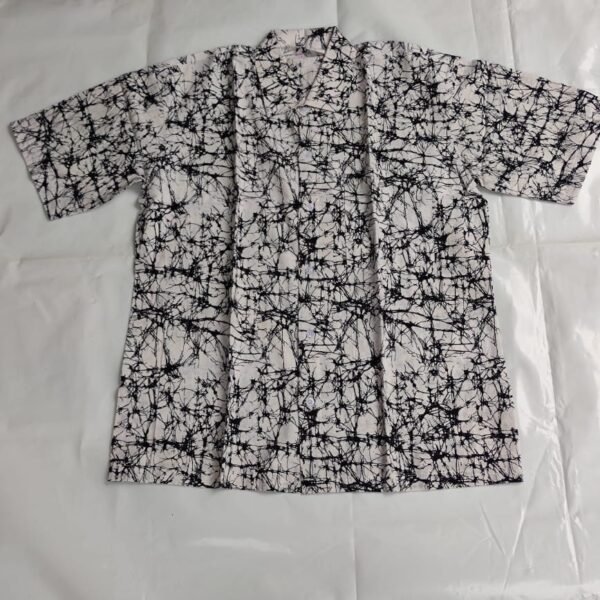 Cotton printed Battick Men Half sleeve shirts (white and black)