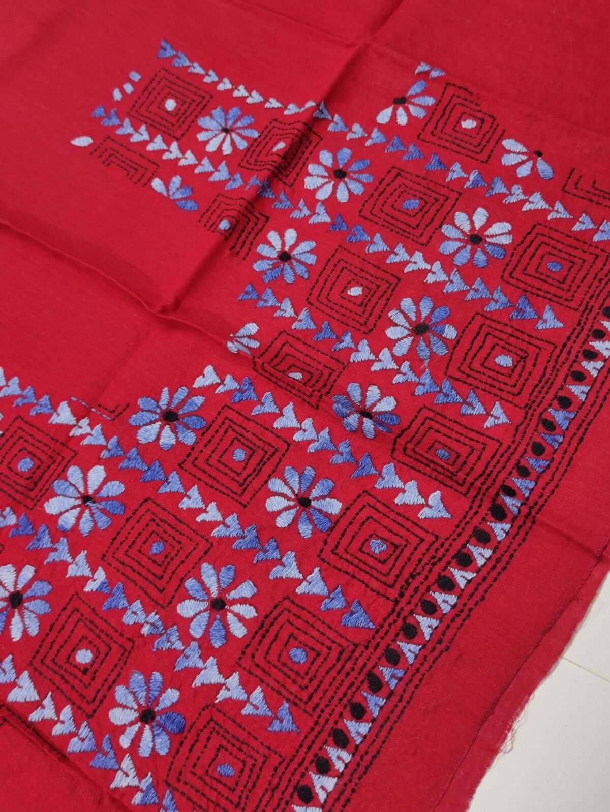 Cotton kantha Stitch blouse pieces for ladies - Image 5