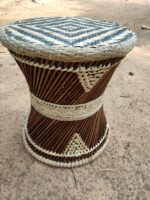 Handcrafted Natural Bamboo Woven Stool – Traditional Handmade Decorative Seating