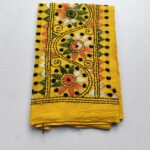 Kantha Work Blouse Piece - yellow colour
