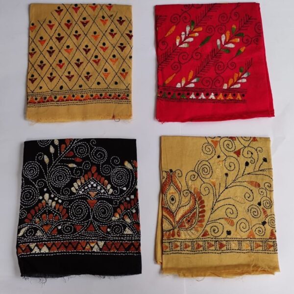 Kantha stitch blouse material cotton Quantity 4 piece