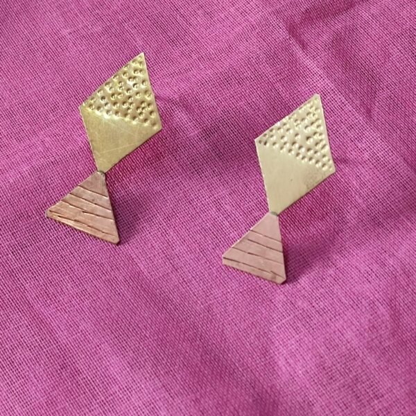 Brass copper Metal Earrings