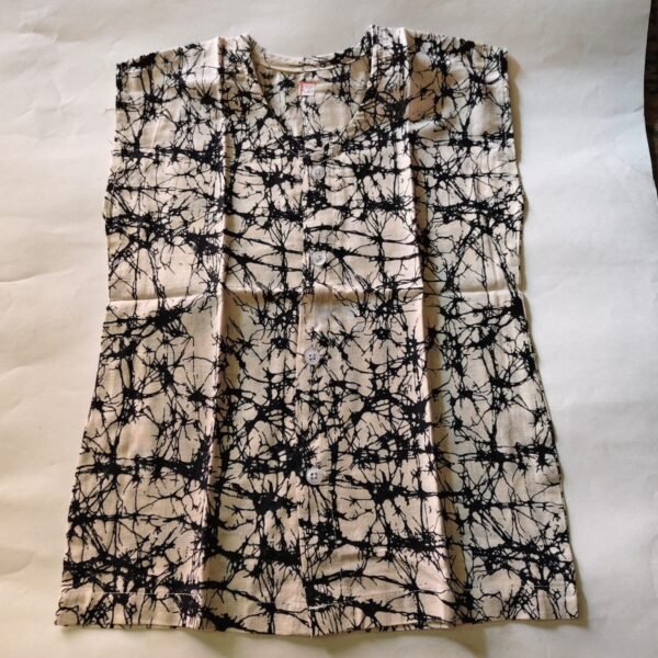Cotton Printed front open sleeveless Jhabla