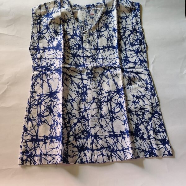 Cotton Printed front open sleeveless Jhabla