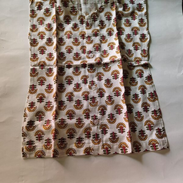 Cotton Printed front open sleeveless Jhabla For Kids