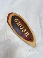 Wooden Carved Surname Name Plate (GhosH) - Image 2