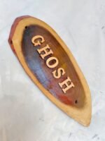Wooden Carved Surname Name Plate (GhosH)