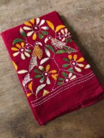 Kantha Stitch Blouse Material Wholesale (Maroon colour) - Image 3