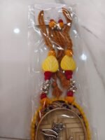 Bamboo and oxidised Composite jewellery set (yellow) - Image 3