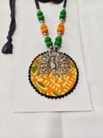 Fabric & Oxidized Pendant Jewellery Set - Image 2