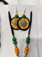 Fabric & Oxidized Pendant Jewellery Set - Image 3