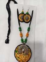Fabric & Oxidized Pendant Jewellery Set - Image 4