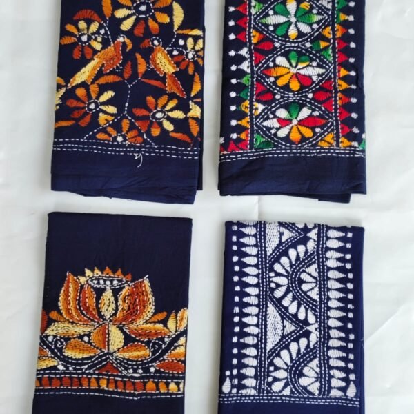 Kantha Stitch Blouse Piece Deep Navyblue