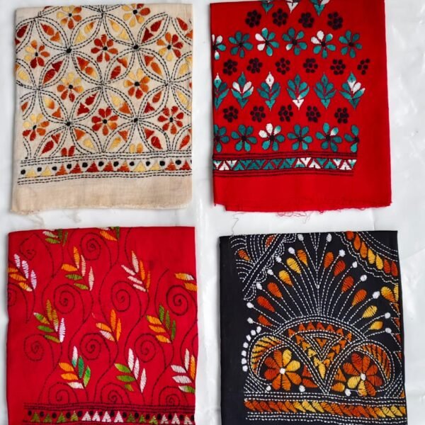 kantha stitch blouse piece wholesale 4 designs and four colors