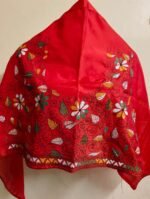 Silk Kantha Stitch Blouse Piece – Flower and Leaf Design