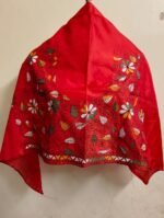 Silk Kantha Stitch Blouse Piece – Flower and Leaf Design - Image 4