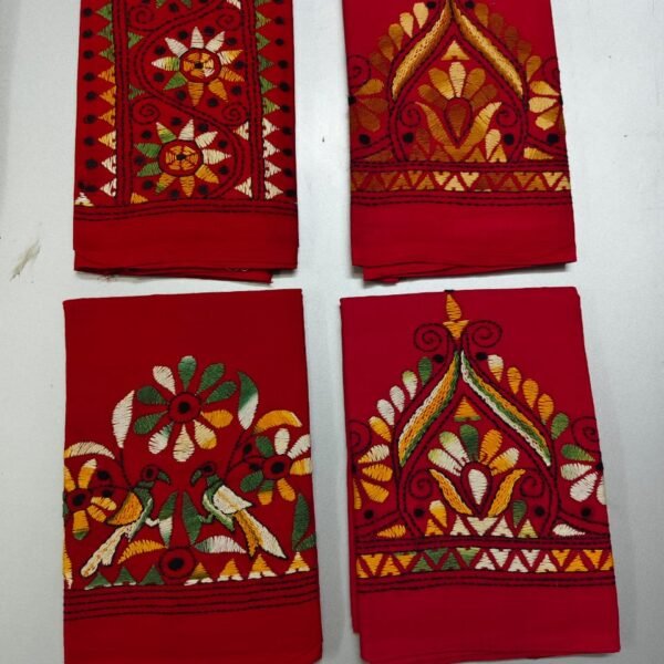 Bengal Kantha Work Blouses (red colour) 4PC