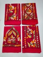 Handicraft Kantha Stitch Cotton Blouse Piece Material (colour Red)
