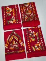 Handicraft Kantha Stitch Cotton Blouse Piece Material (colour Red) - Image 3