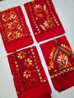 Hand work Kantha Stitch Blouse Piece Redfor Ladies (Red) - Image 2