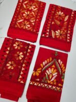 Hand work Kantha Stitch Blouse Piece Redfor Ladies (Red) - Image 3
