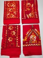 Hand work Kantha Stitch Blouse Piece Redfor Ladies (Red) - Image 4
