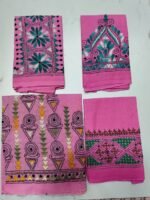 Handicraft Kantha Stitch Cotton Blouse Piece Material (pink colour)
