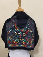 Kantha stitch Blouse piece (black) Multicolor Threads - Image 5