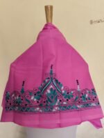 Women's Hand Embroidered Kantha Stitch Cotton Blouse Material Pink