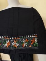 Kantha Stitch Blouse Piece for Ladies (black And Orange) - Image 3