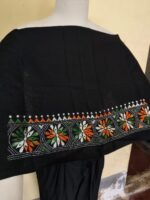 Kantha Stitch Blouse Piece for Ladies (black And Orange) - Image 4