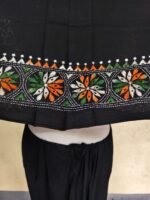 Kantha Stitch Blouse Piece for Ladies (black And Orange) - Image 5