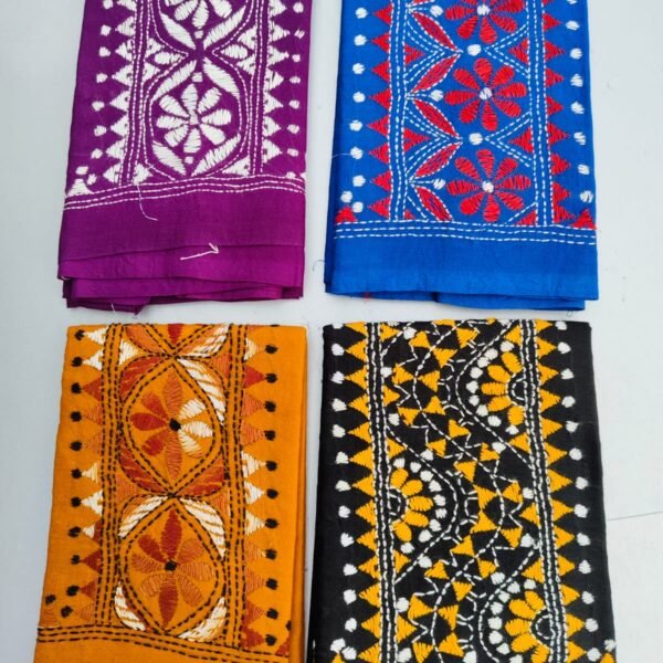 Hand work Kantha Stitch Blouse Piece (4 Colour Set)