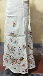 Wrapper Skirt with Handmade Kantha Stitch Cream colour