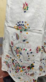 Wrapper Skirt with Handmade Kantha Stitch Cream colour - Image 3
