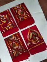 Hand work Kantha Stitch Blouse Piece Red for Ladies (Red) - Image 3