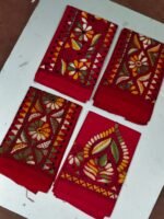 Hand work Kantha Stitch Blouse Piece Red for Ladies (Red) - Image 2