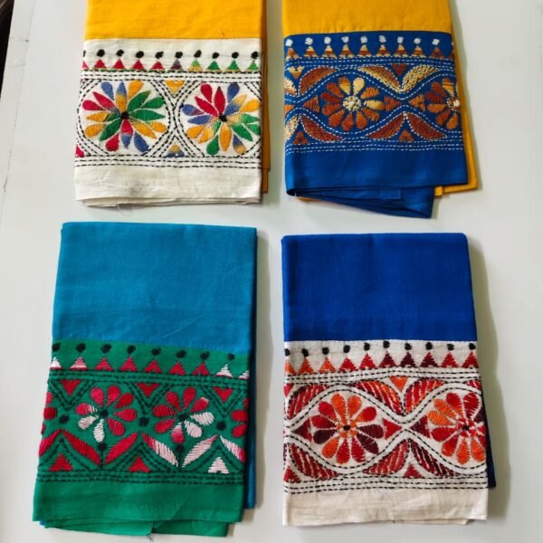 Kantha stitch Dual Color Blouse piece (4 piec)