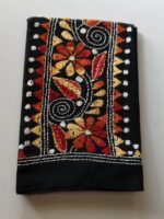 Black Kantha Stitch Blouse Piece for Ladies Maroon cream thread work