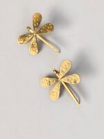 Handmade Brass Dragonfly Earrings – Artisan Metal Jewellery - Image 3