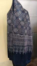 Ajrakh Mashru Modal Silk Hand Block Stole For Women - Image 4