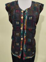 Handcrafted Cotton Kantha Stitch Sleeveless Jacket – Multicolor Artisan Work